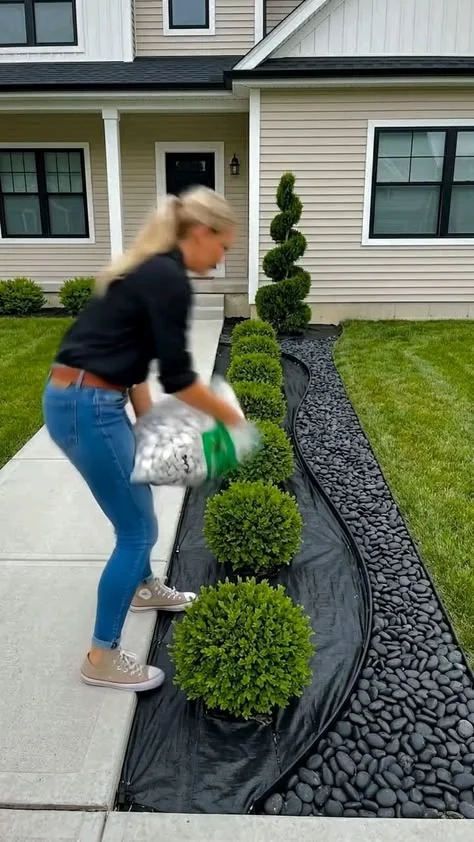 Homeowner working in the yard